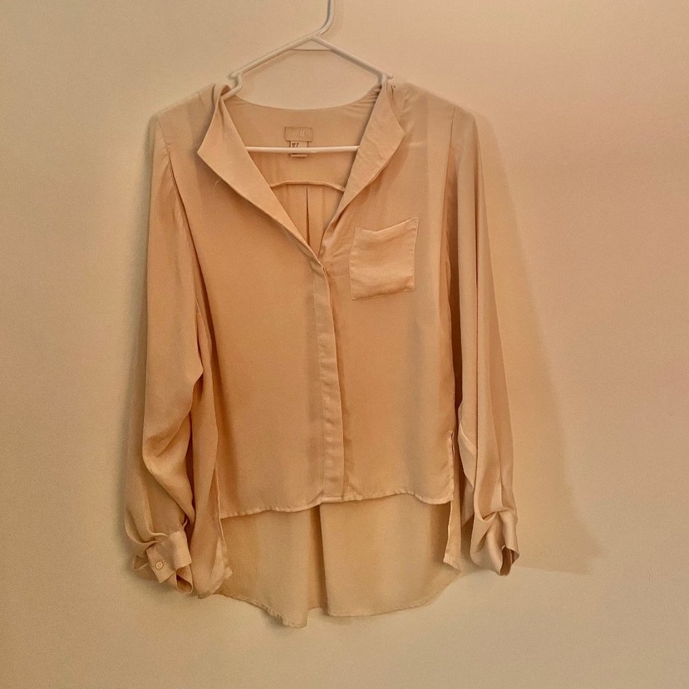 White Flowy Button Up Blouse